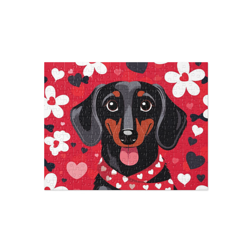 PugMug Custom Black Dachshund Jigsaw Puzzle