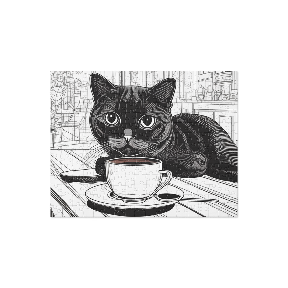 PugMug Custom Black Scottish Fold Cat Jigsaw Puzzle