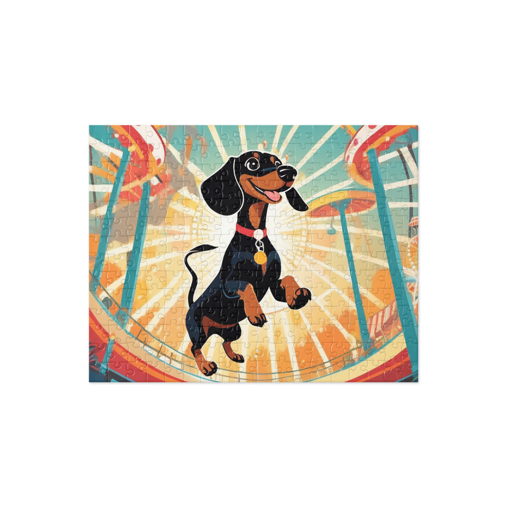 PugMug Custom Black Dachshund Jigsaw Puzzle