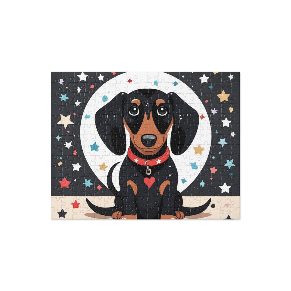 PugMug Custom Black Dachshund Jigsaw Puzzle