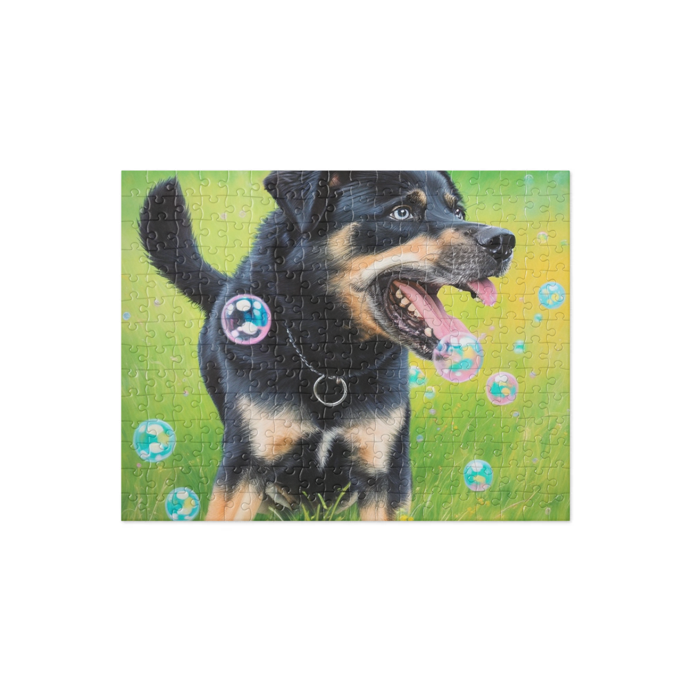 PugMug Custom Blue Jigsaw Puzzle
