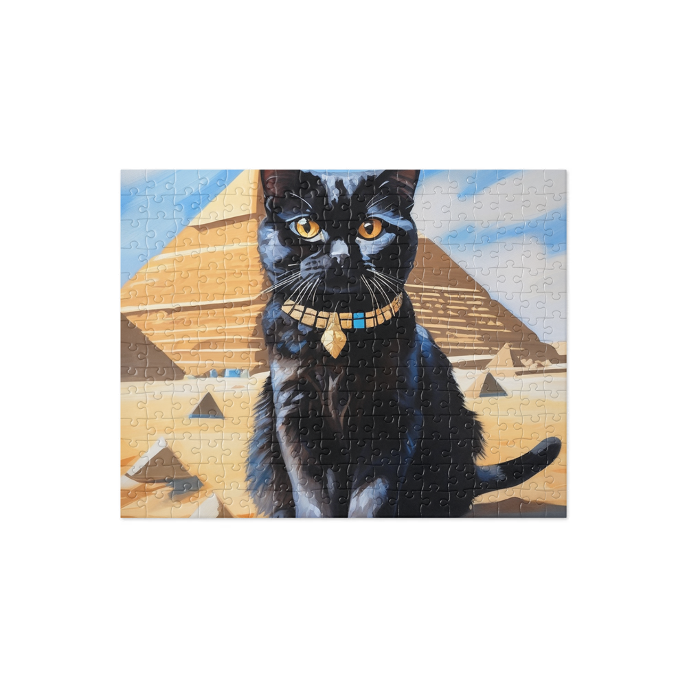 PugMug Custom Black Scottish Fold Cat Jigsaw Puzzle