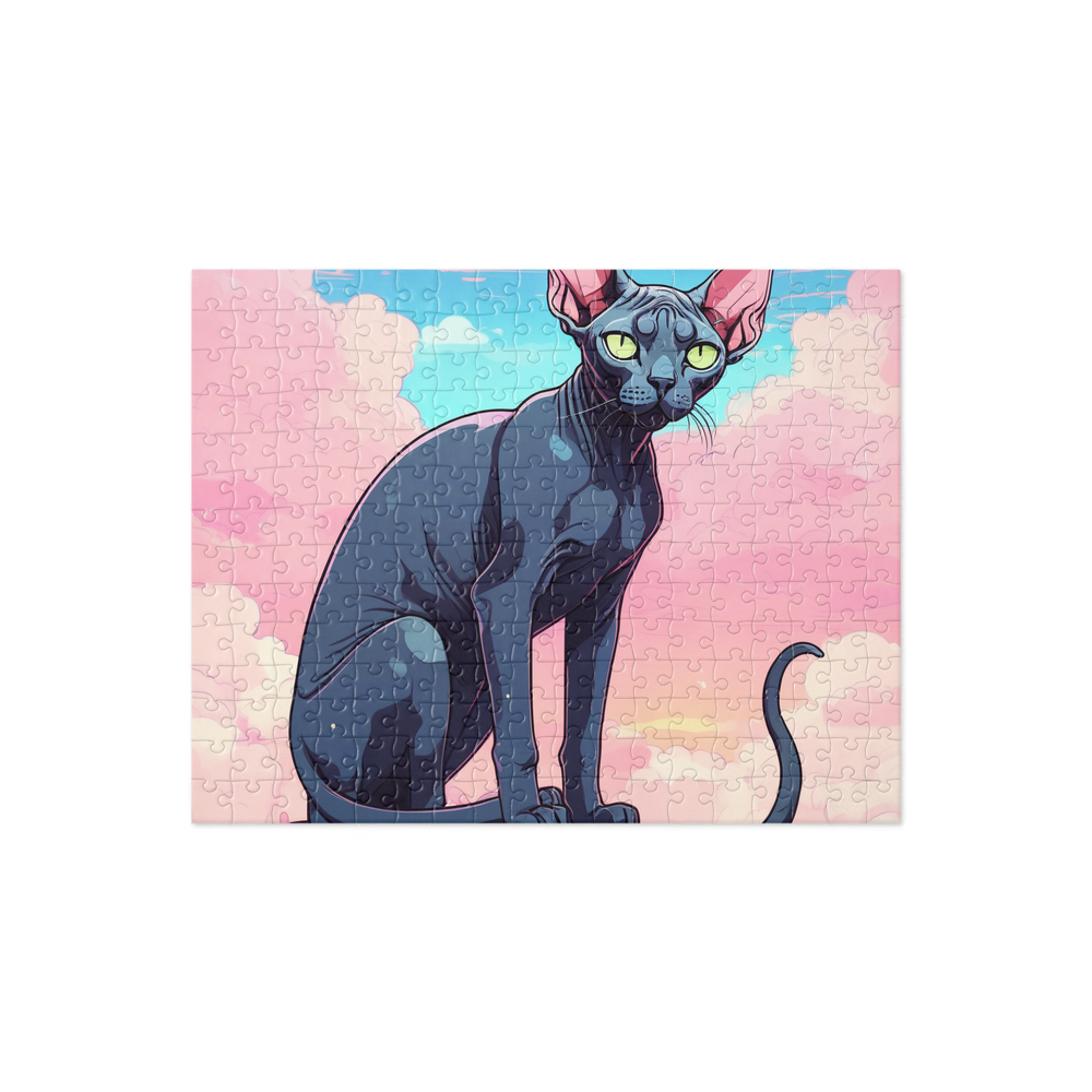 PugMug Custom Black Sphynx Cat Jigsaw Puzzle