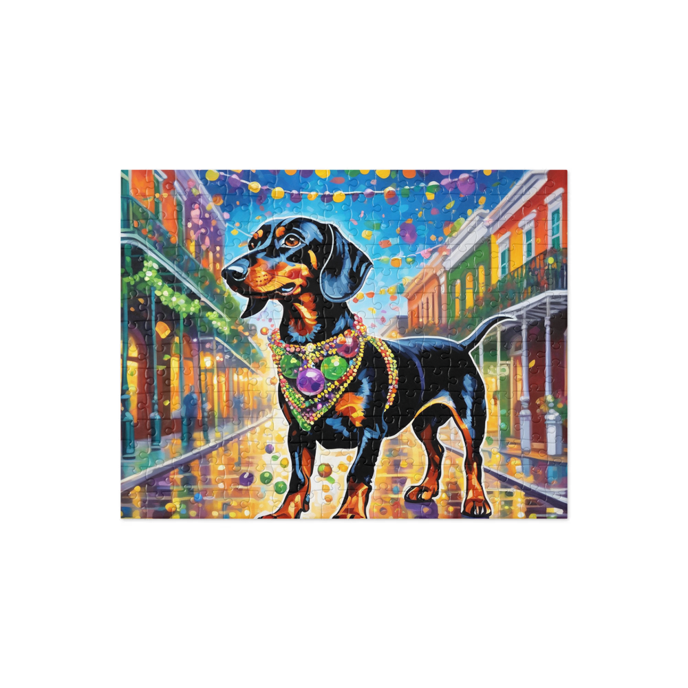 PugMug Custom Black Dachshund Jigsaw Puzzle