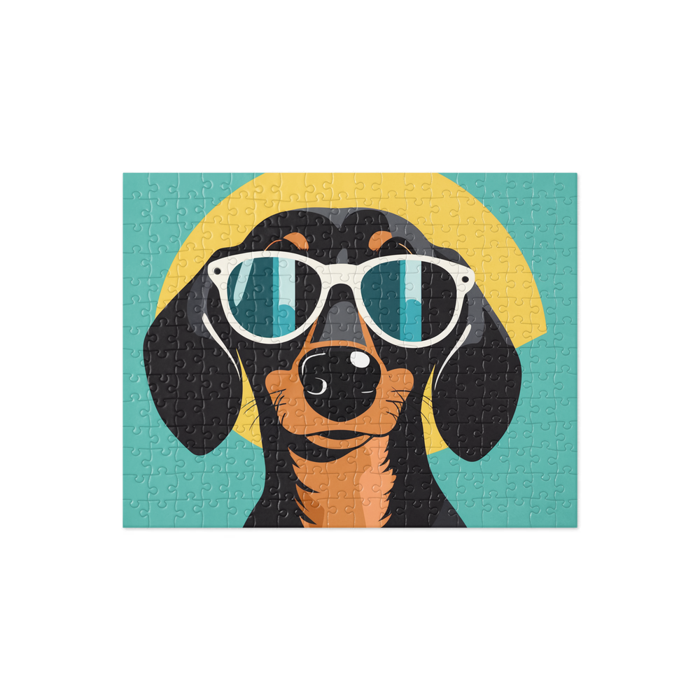 PugMug Custom Black Dachshund Jigsaw Puzzle