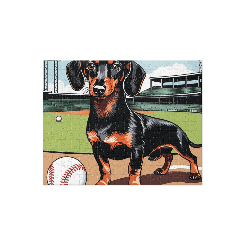 PugMug Custom Black Dachshund Jigsaw Puzzle