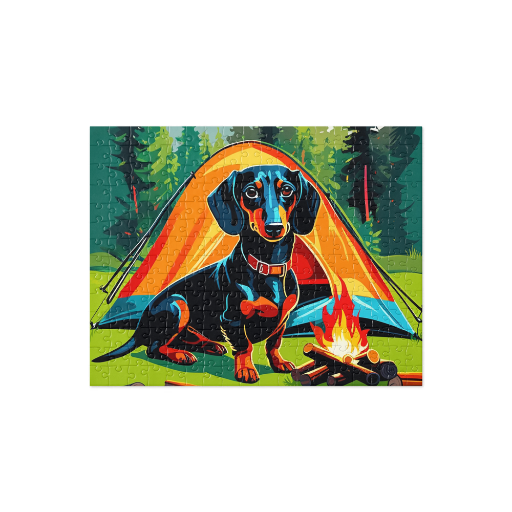 PugMug Custom Black Dachshund Jigsaw Puzzle