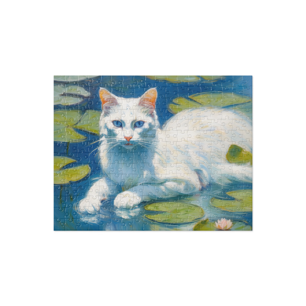 PugMug Custom White Companion Cat Jigsaw Puzzle