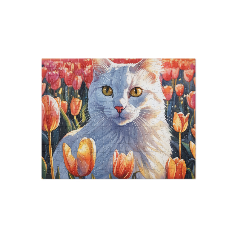PugMug Custom White Companion Cat Jigsaw Puzzle