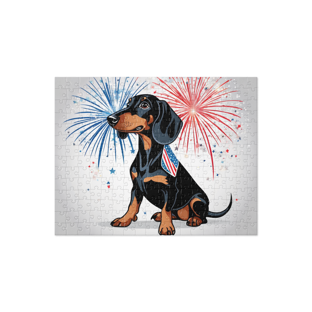 PugMug Custom Black Dachshund Jigsaw Puzzle