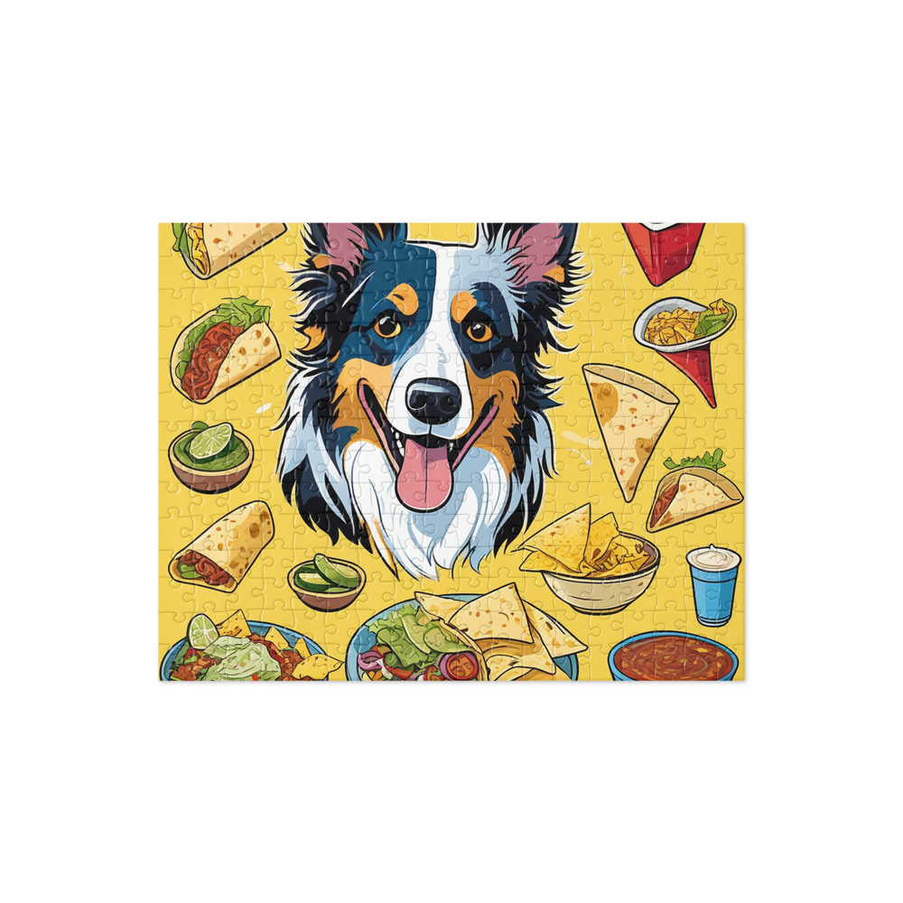 PugMug Custom Blue Merle Border Collie Jigsaw Puzzle