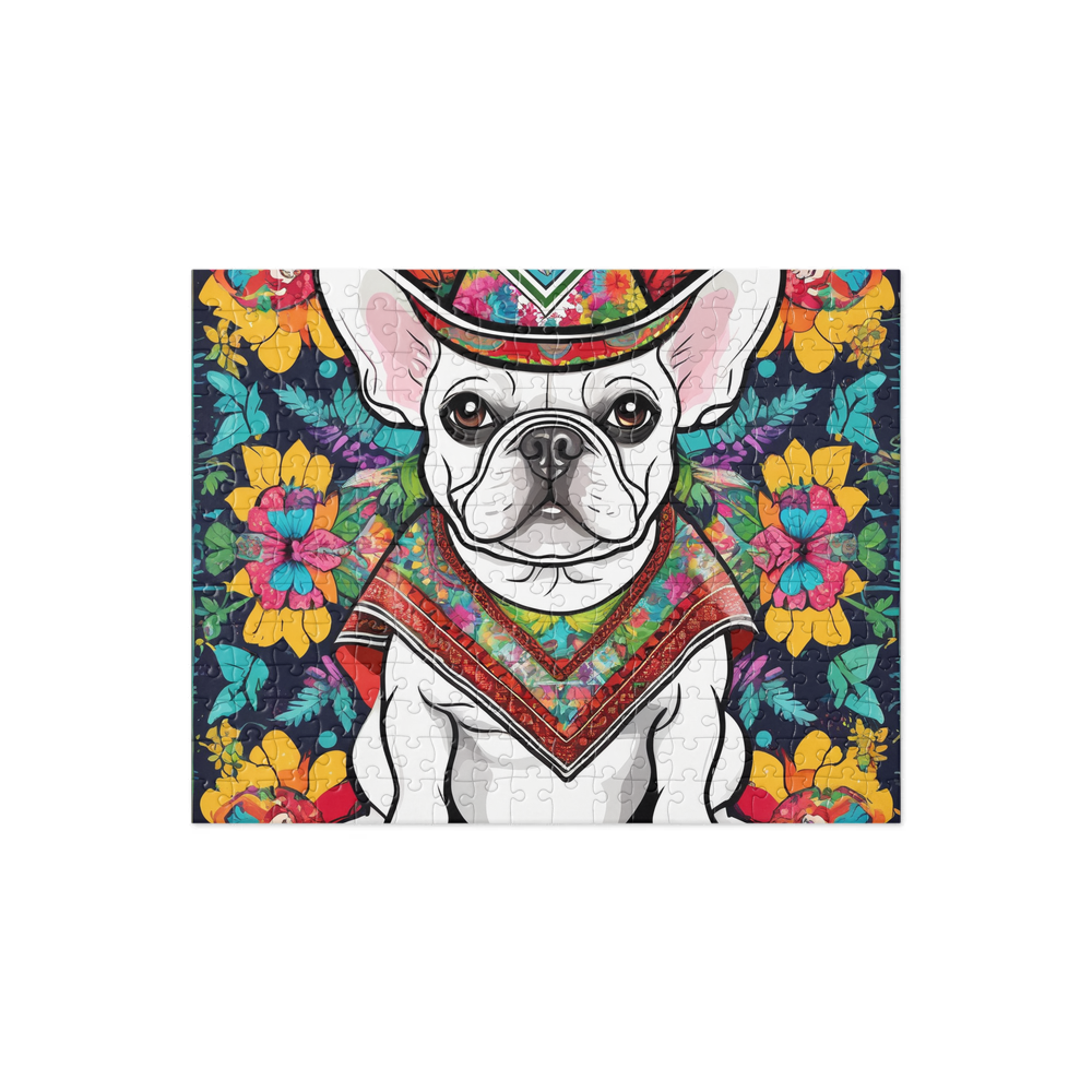 PugMug Custom White French Bulldog Jigsaw Puzzle