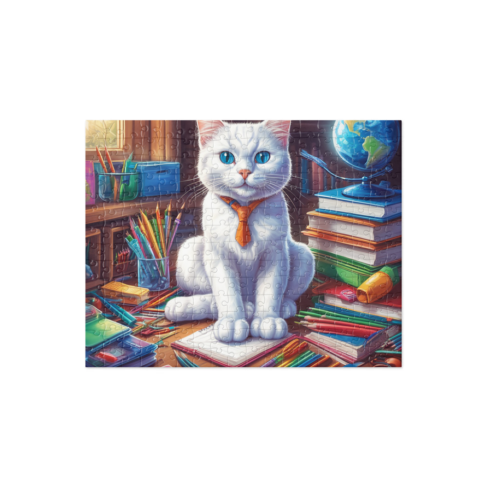 PugMug Custom White Companion Cat Jigsaw Puzzle