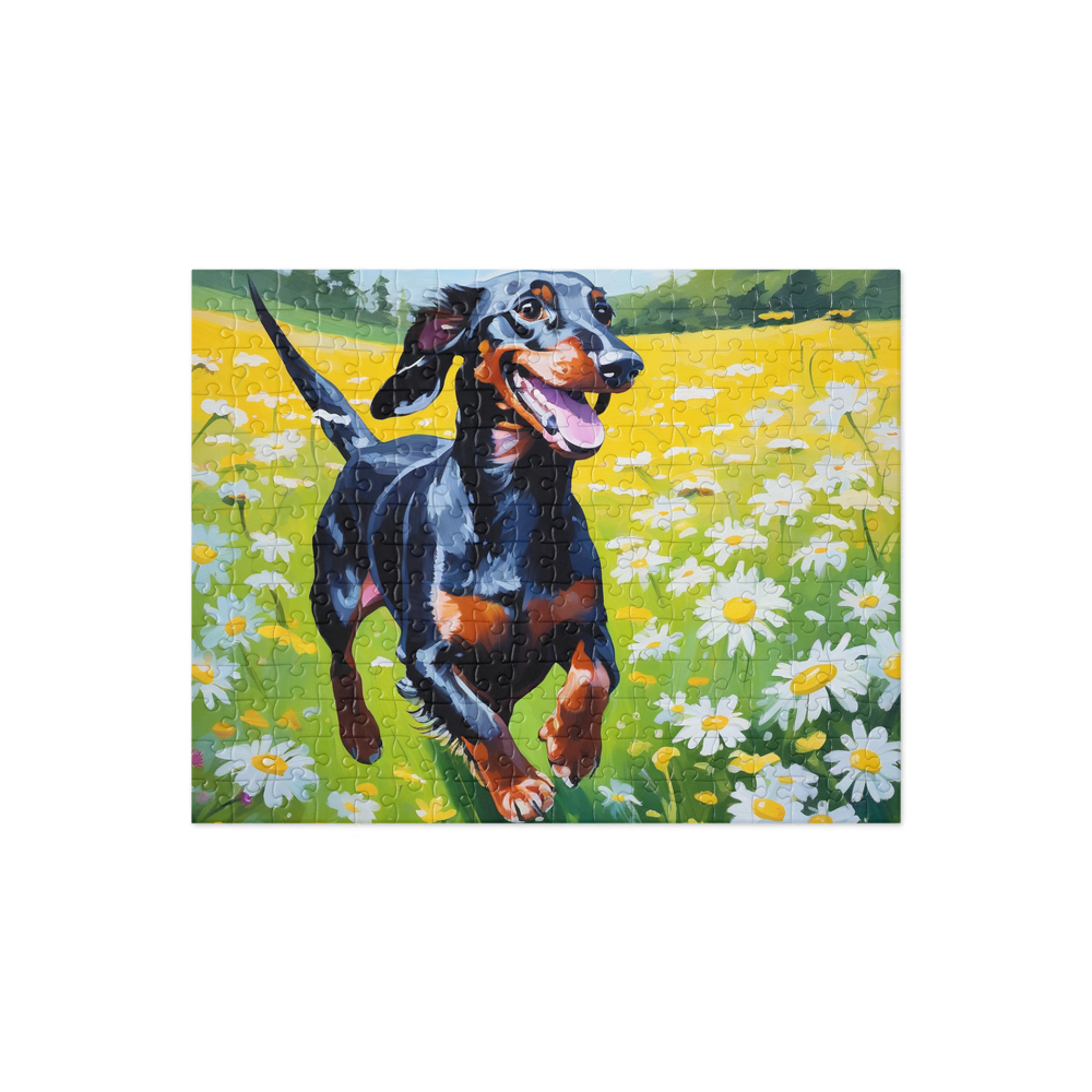 PugMug Custom Black Dachshund Jigsaw Puzzle