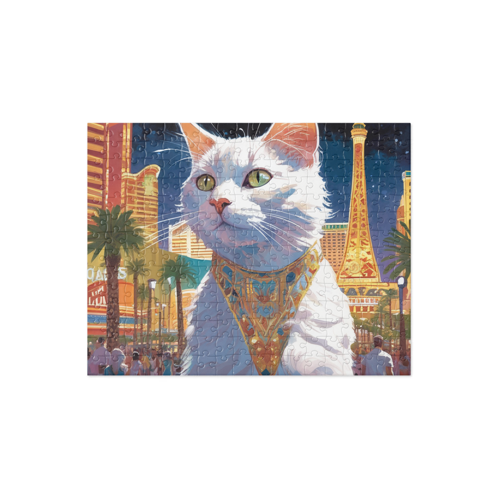 PugMug Custom White Companion Cat Jigsaw Puzzle