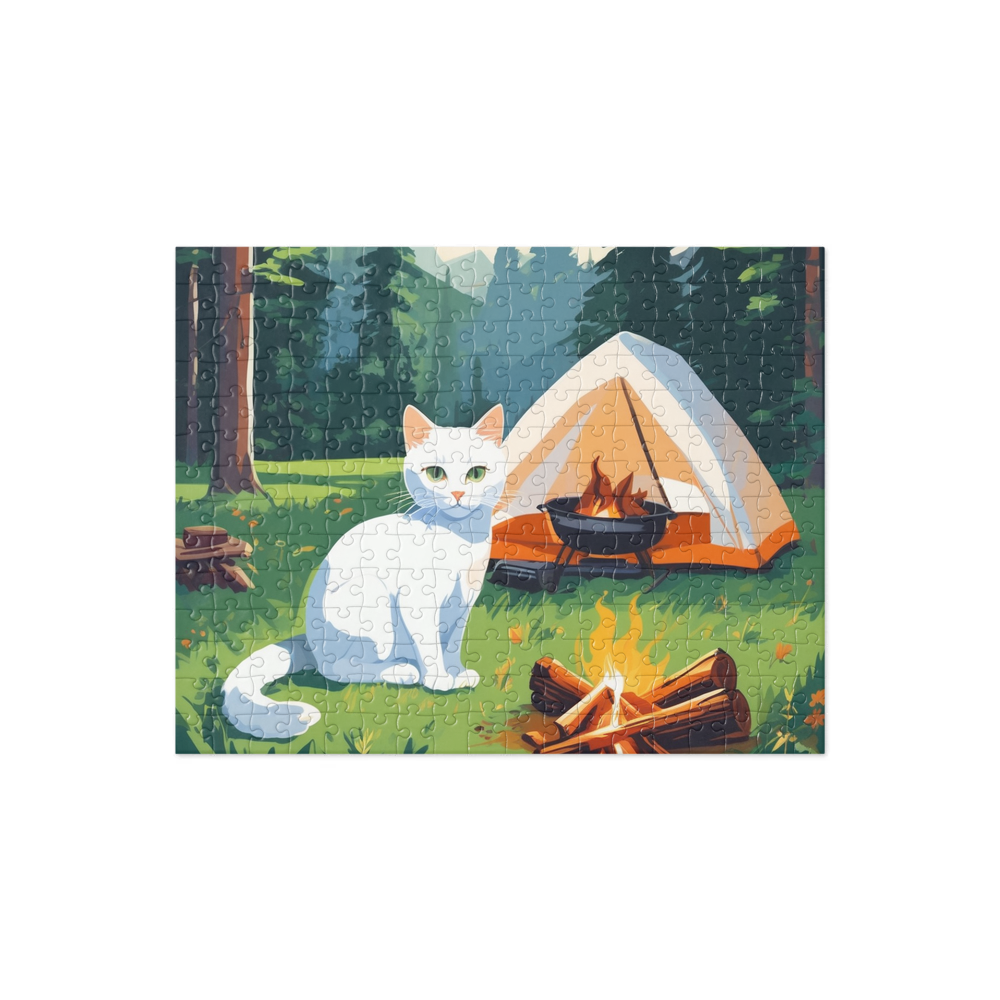 PugMug Custom White Companion Cat Jigsaw Puzzle