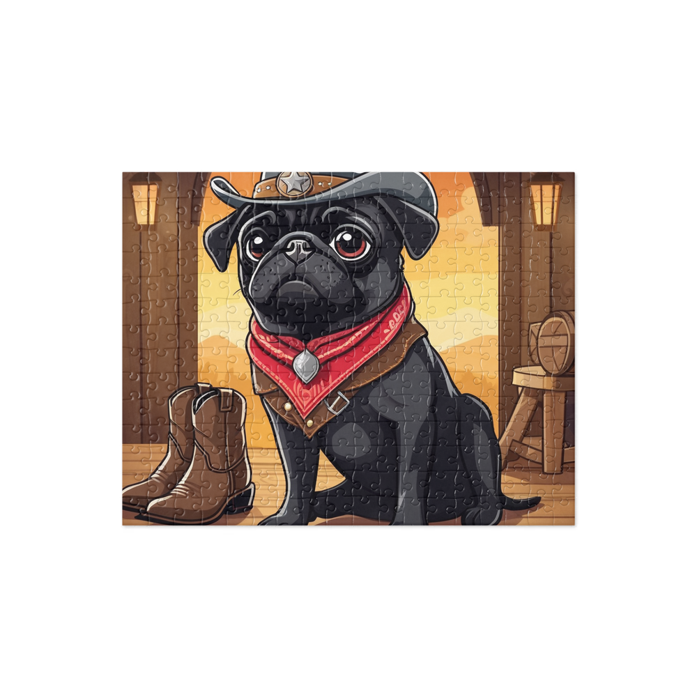 PugMug Custom Black Pug Jigsaw Puzzle