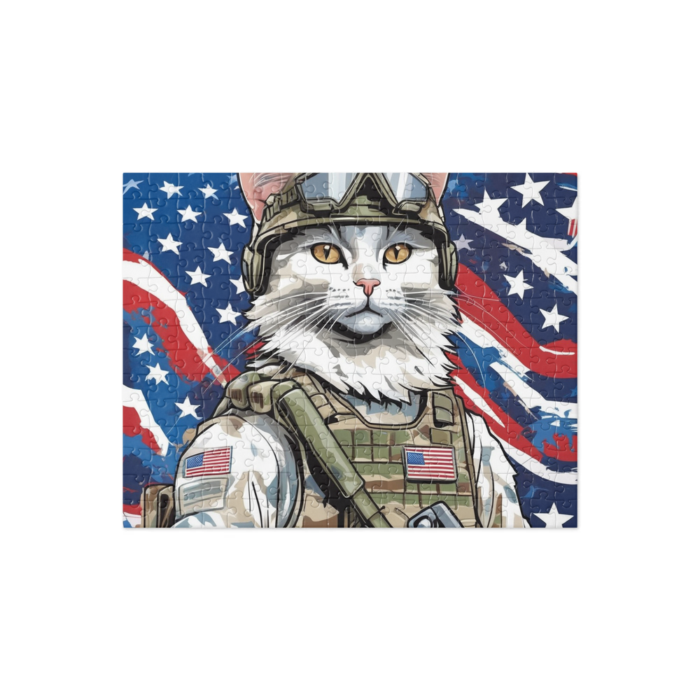 PugMug Custom White Companion Cat Jigsaw Puzzle