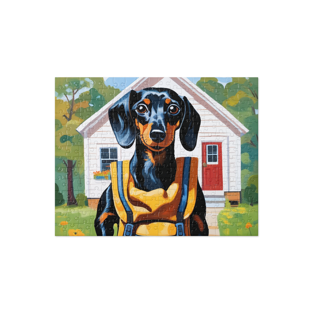 PugMug Custom Black Dachshund Jigsaw Puzzle