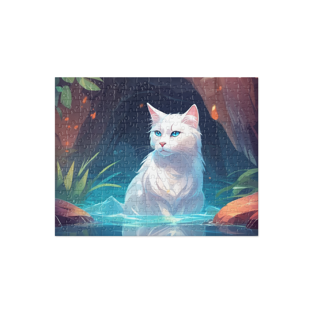 PugMug Custom White Companion Cat Jigsaw Puzzle