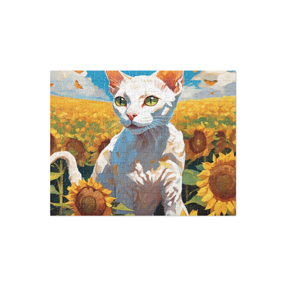 PugMug Custom White Devon Rex Cat Jigsaw Puzzle