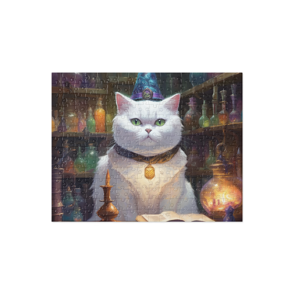 PugMug Custom White British Shorthair Cat Jigsaw Puzzle