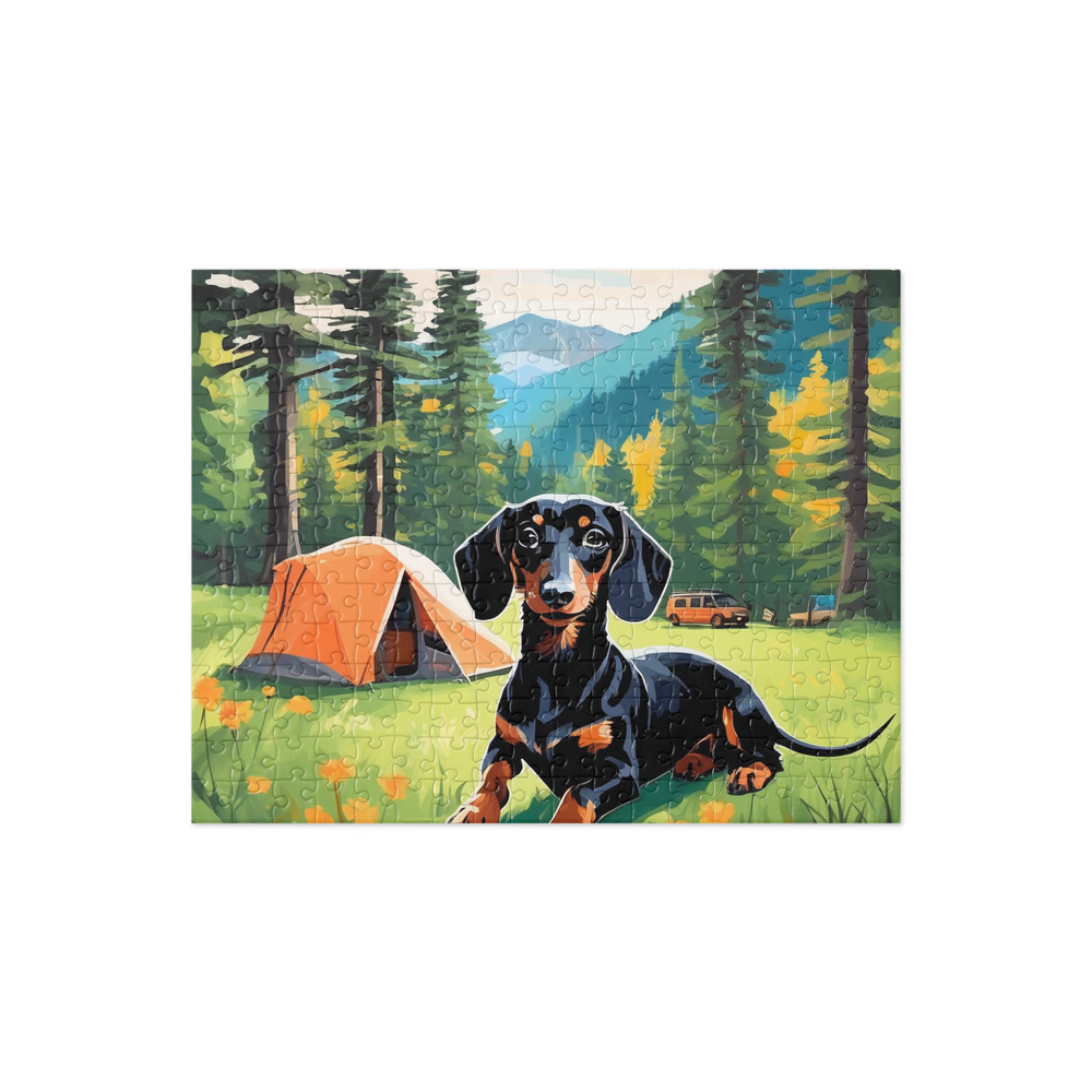 PugMug Custom Black Dachshund Jigsaw Puzzle