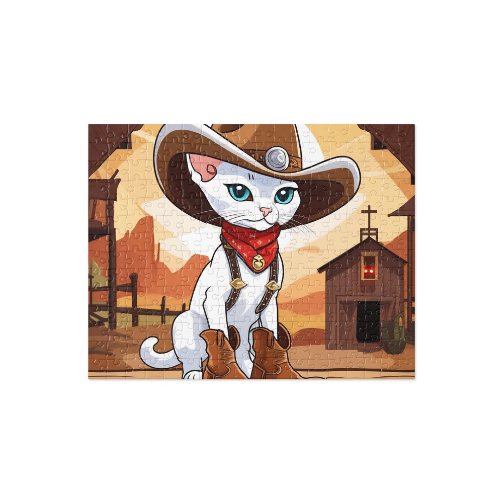PugMug Custom White Devon Rex Cat Jigsaw Puzzle