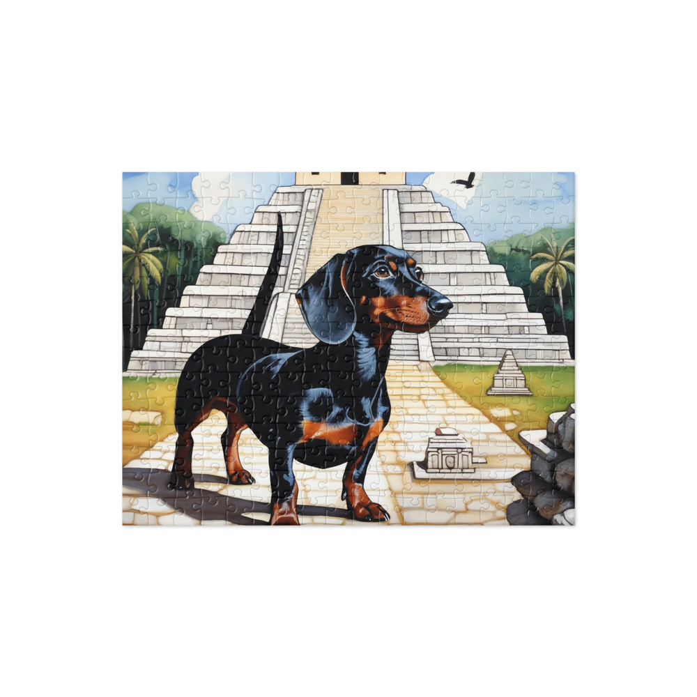 PugMug Custom Black Dachshund Jigsaw Puzzle