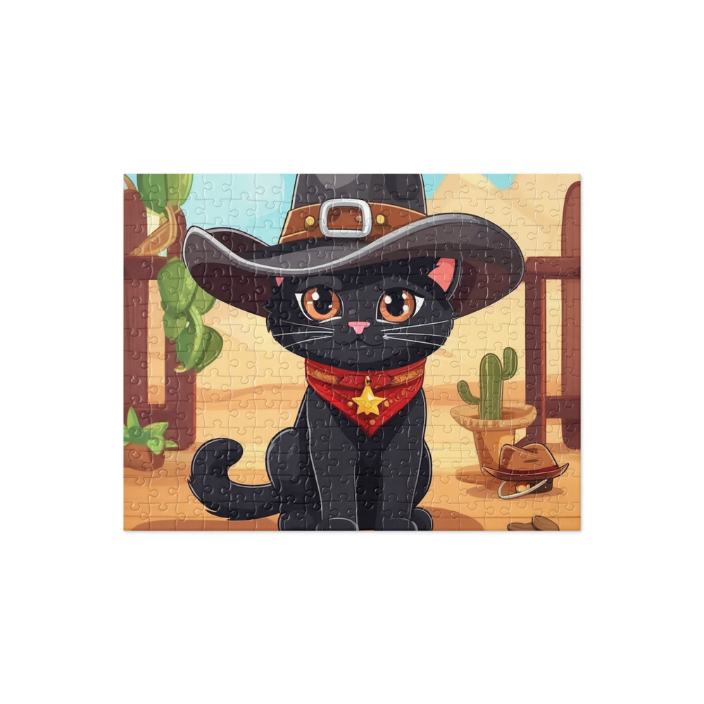 PugMug Custom Black Exotic Cat Jigsaw Puzzle