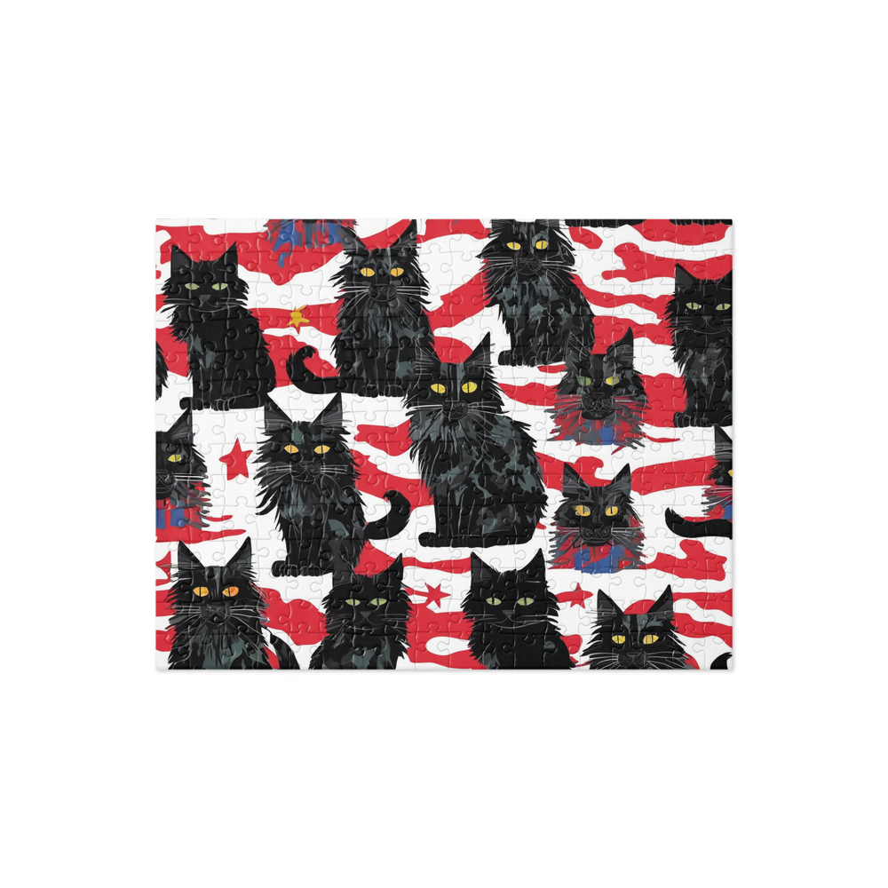 PugMug Custom Black Maine Coon Cat Jigsaw Puzzle