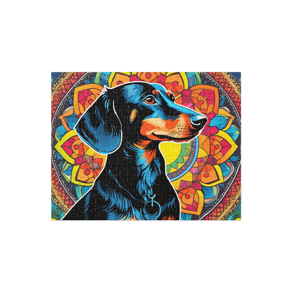 PugMug Custom Black Dachshund Jigsaw Puzzle