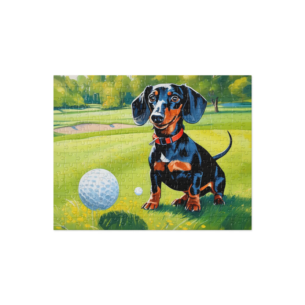 PugMug Custom Black Dachshund Jigsaw Puzzle