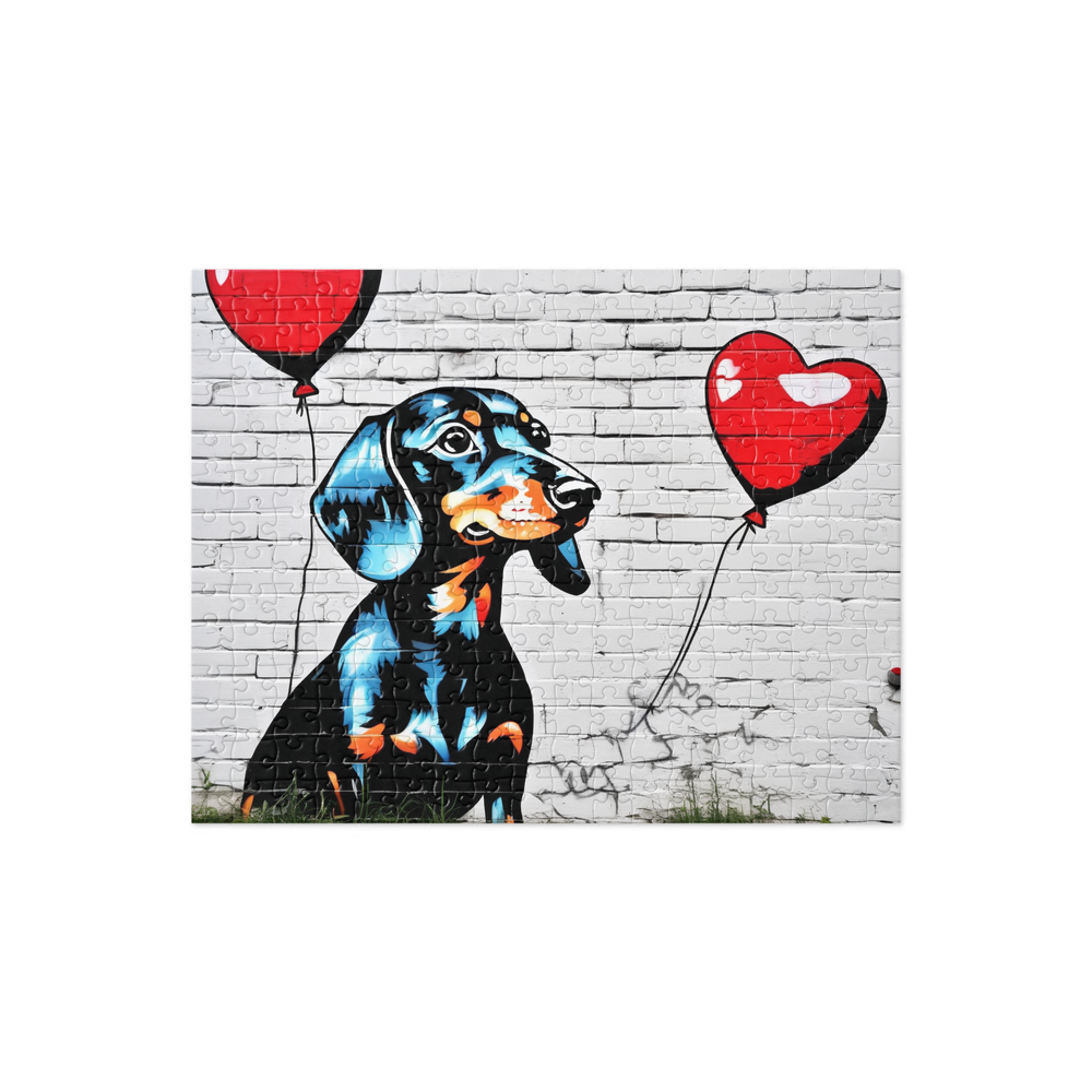 PugMug Custom Black Dachshund Jigsaw Puzzle