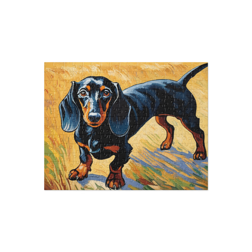 PugMug Custom Black Dachshund Jigsaw Puzzle