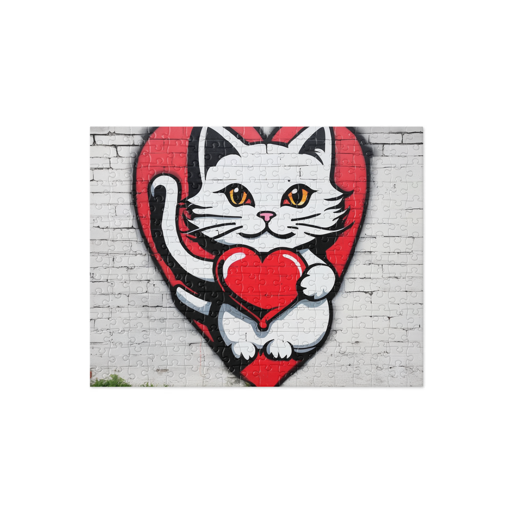 PugMug Custom White Companion Cat Jigsaw Puzzle