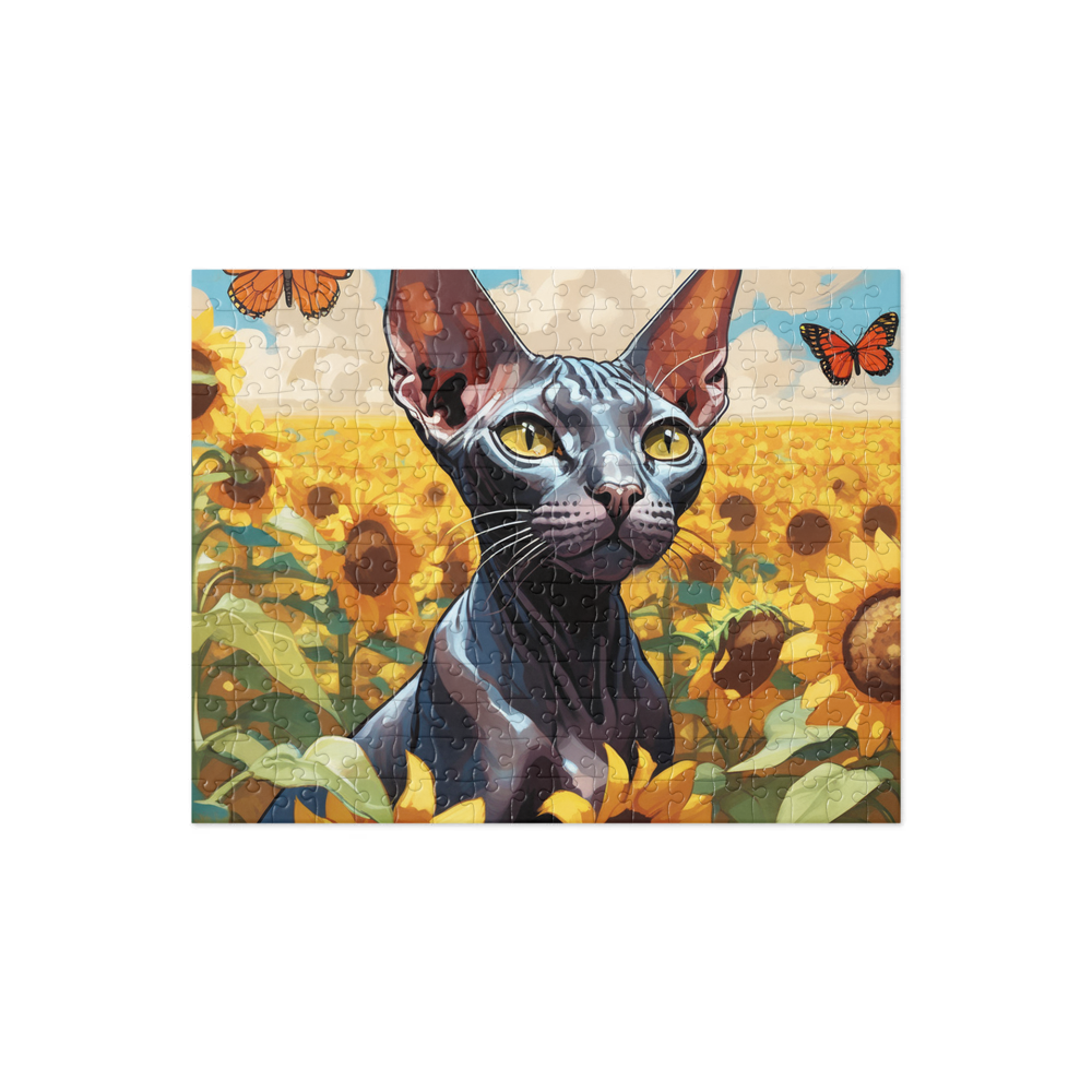 PugMug Custom Black Sphynx Cat Jigsaw Puzzle