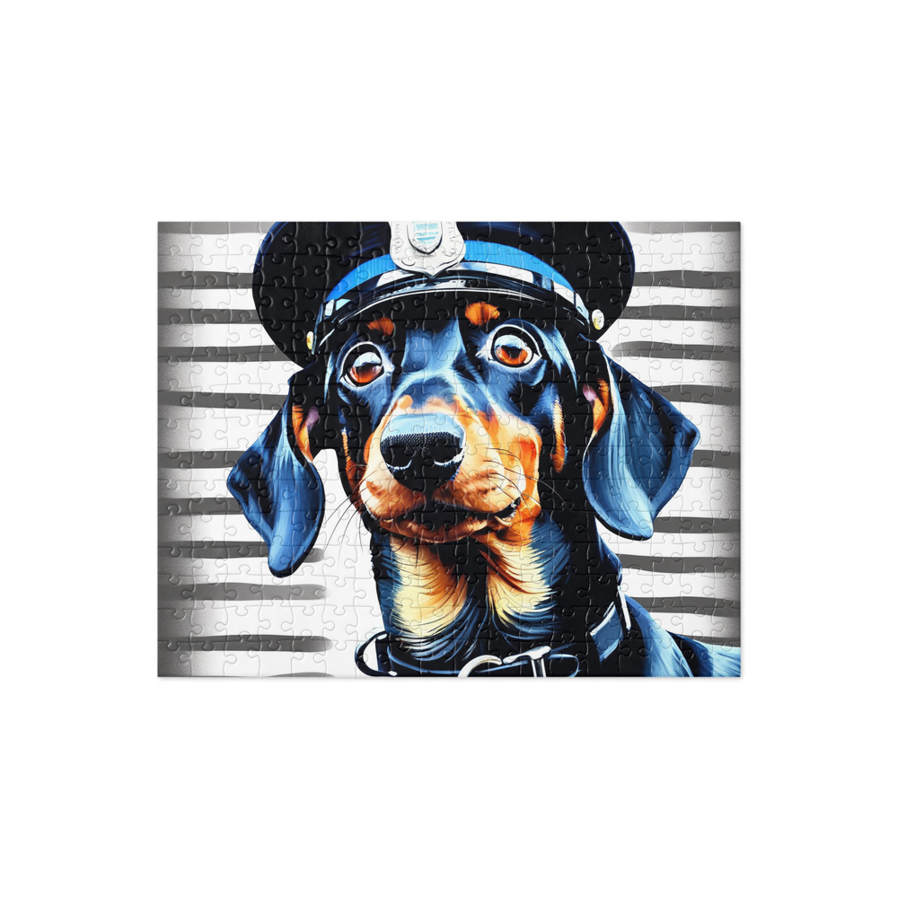 PugMug Custom Black Dachshund Jigsaw Puzzle