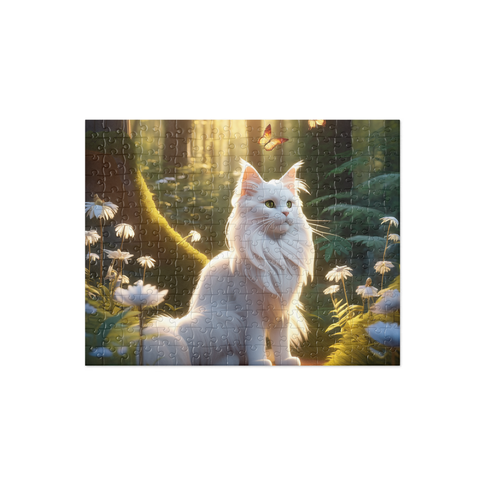 PugMug Custom White Maine Coon Cat Jigsaw Puzzle