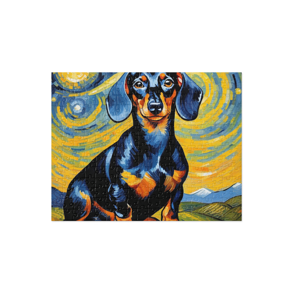 PugMug Custom Black Dachshund Jigsaw Puzzle