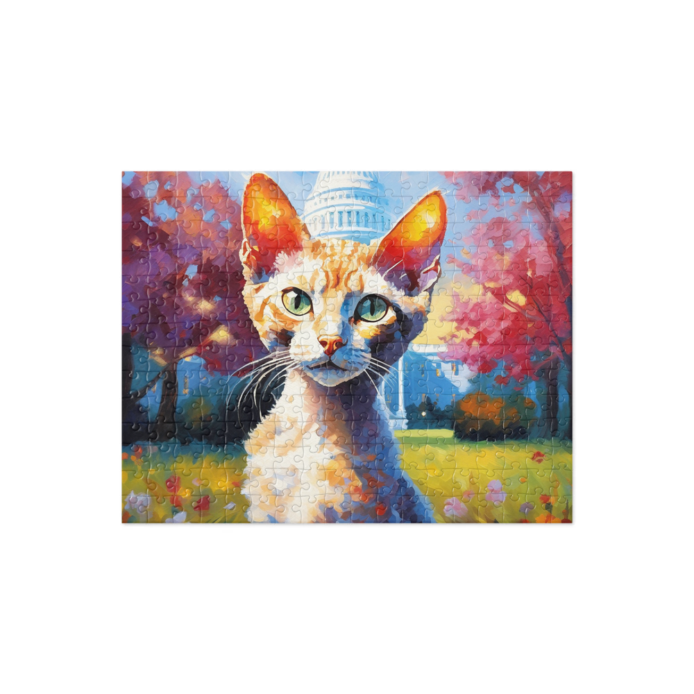 PugMug Custom Tabby Devon Rex Cat Jigsaw Puzzle