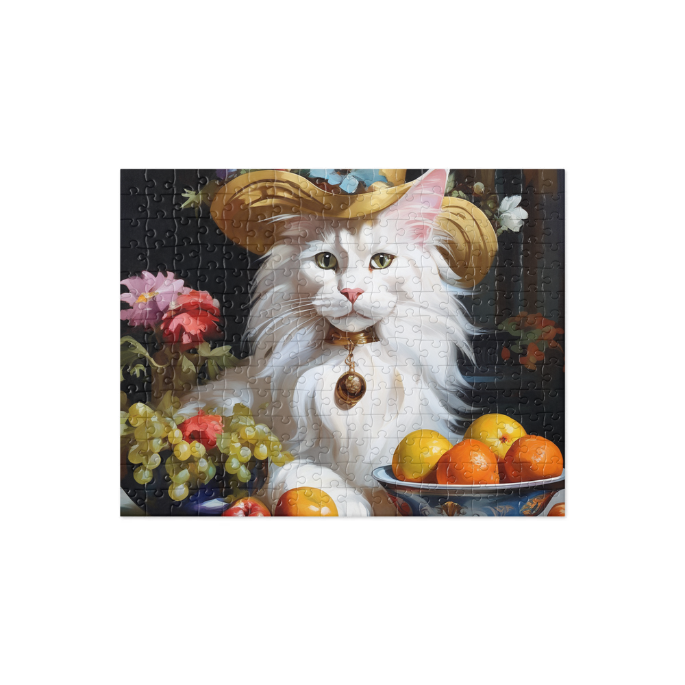 PugMug Custom White Maine Coon Cat Jigsaw Puzzle