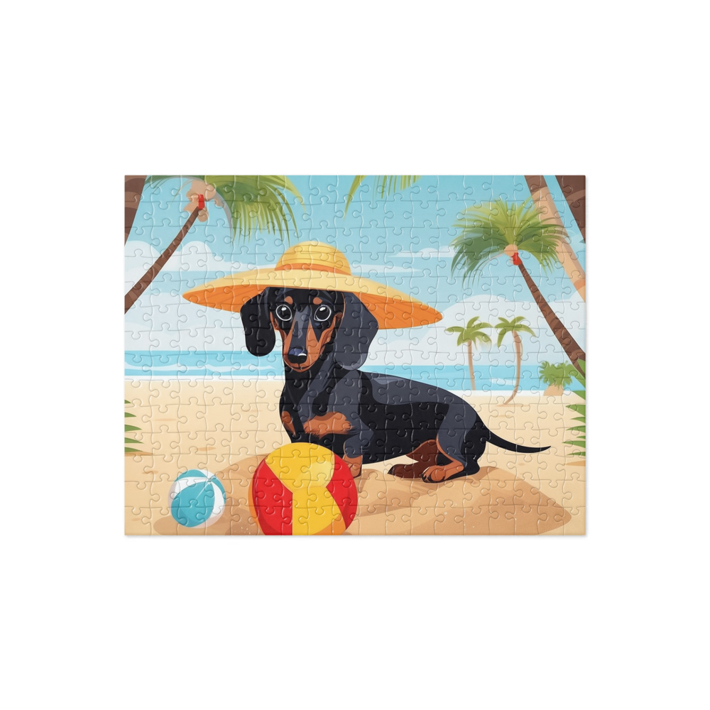 PugMug Custom Black Dachshund Jigsaw Puzzle