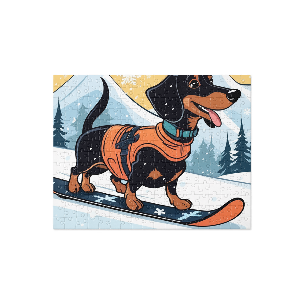 PugMug Custom Black Dachshund Jigsaw Puzzle