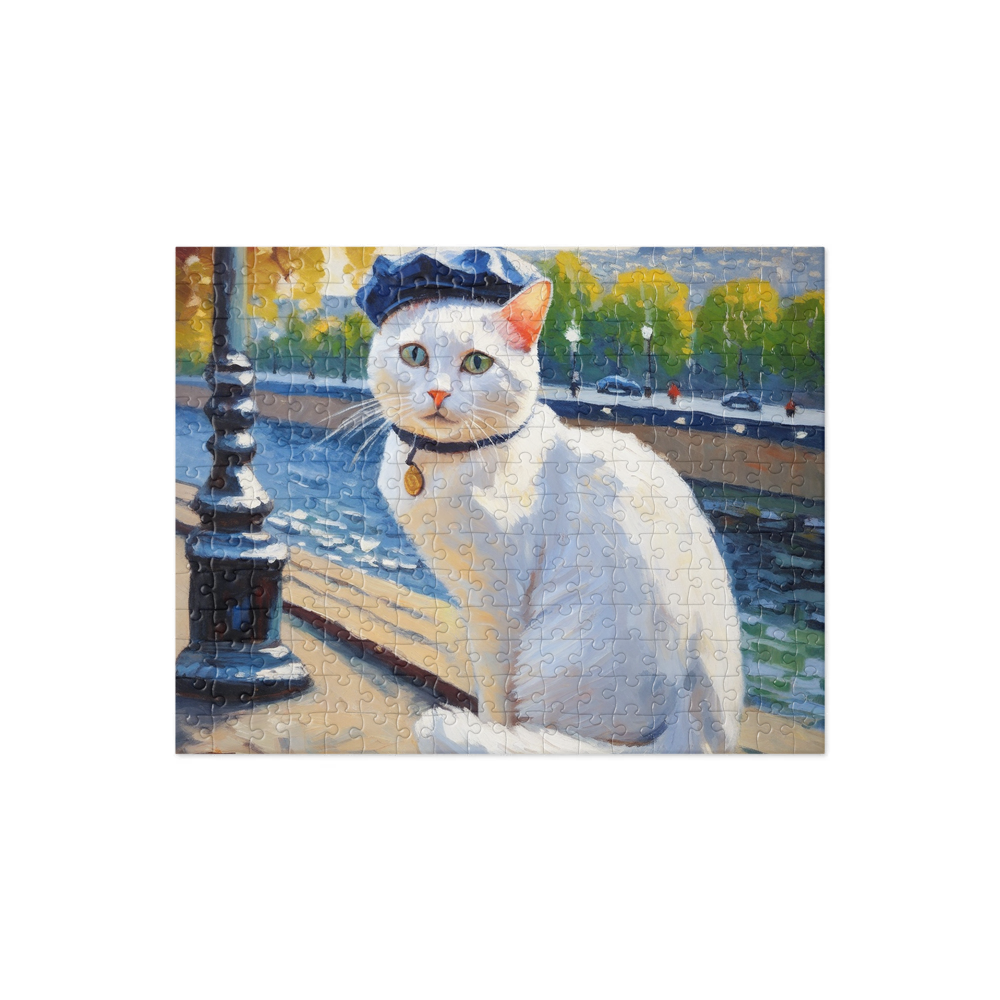PugMug Custom White Companion Cat Jigsaw Puzzle