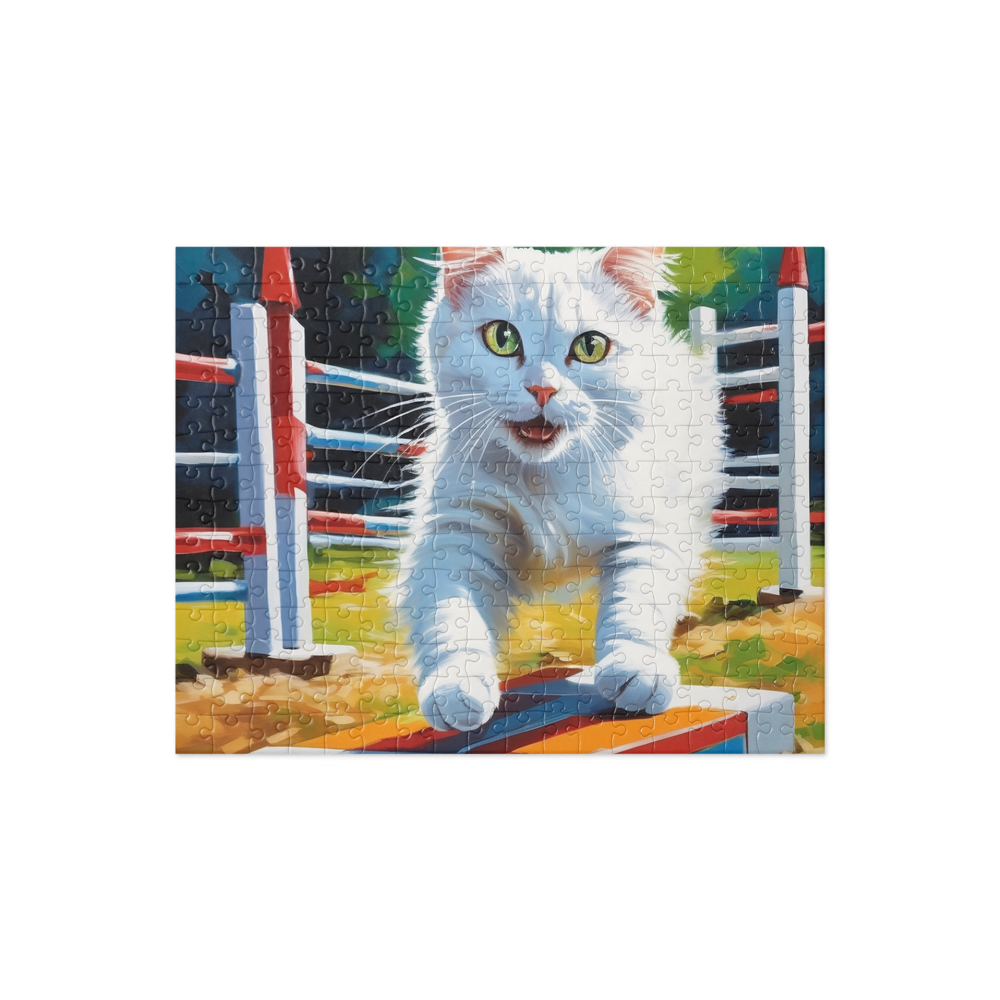 PugMug Custom White Companion Cat Jigsaw Puzzle