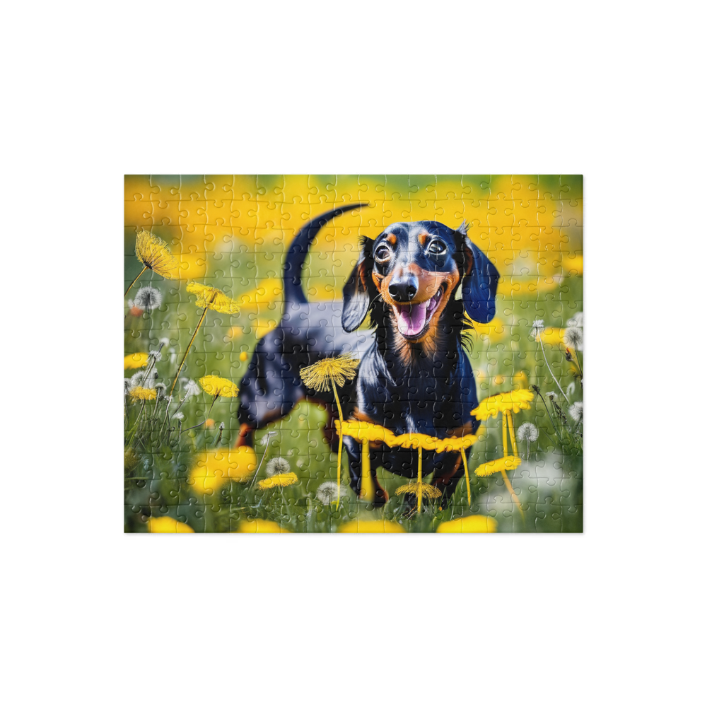 PugMug Custom Black Dachshund Jigsaw Puzzle