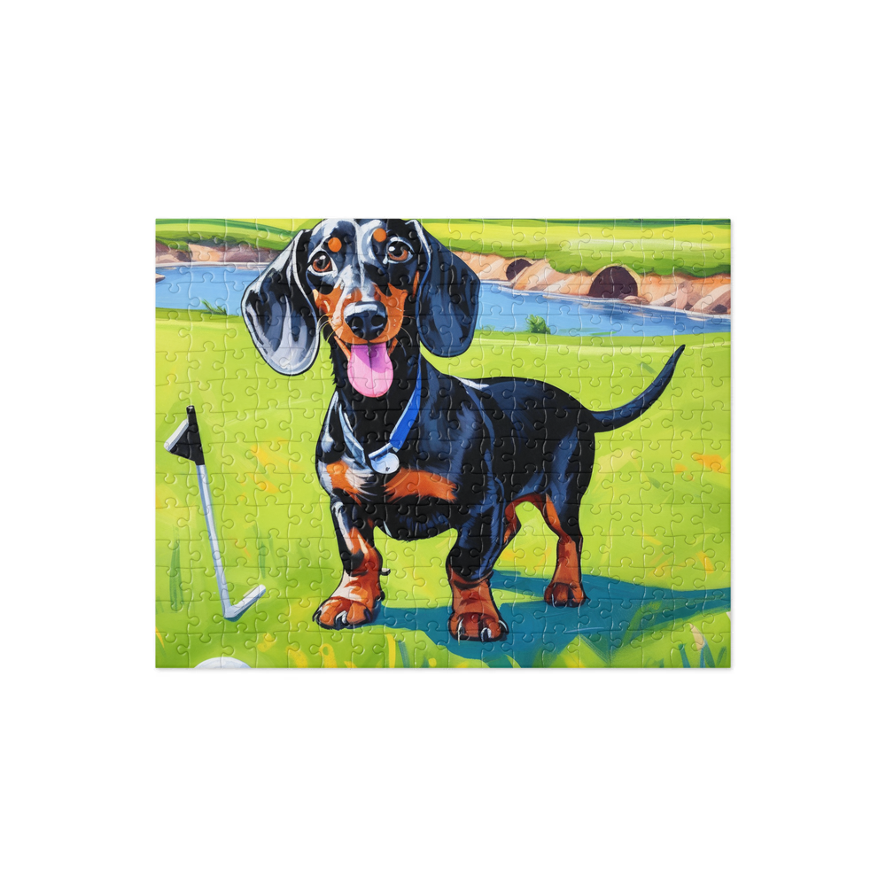 PugMug Custom Black Dachshund Jigsaw Puzzle