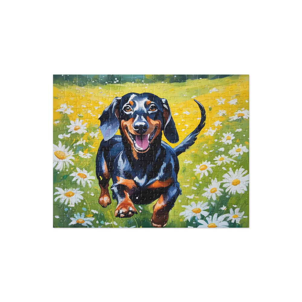 PugMug Custom Black Dachshund Jigsaw Puzzle