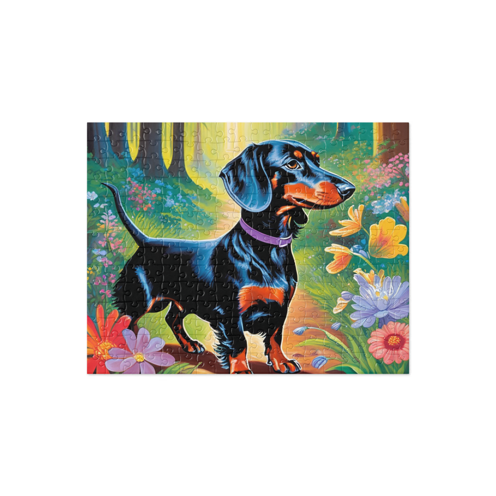 PugMug Custom Black Dachshund Jigsaw Puzzle